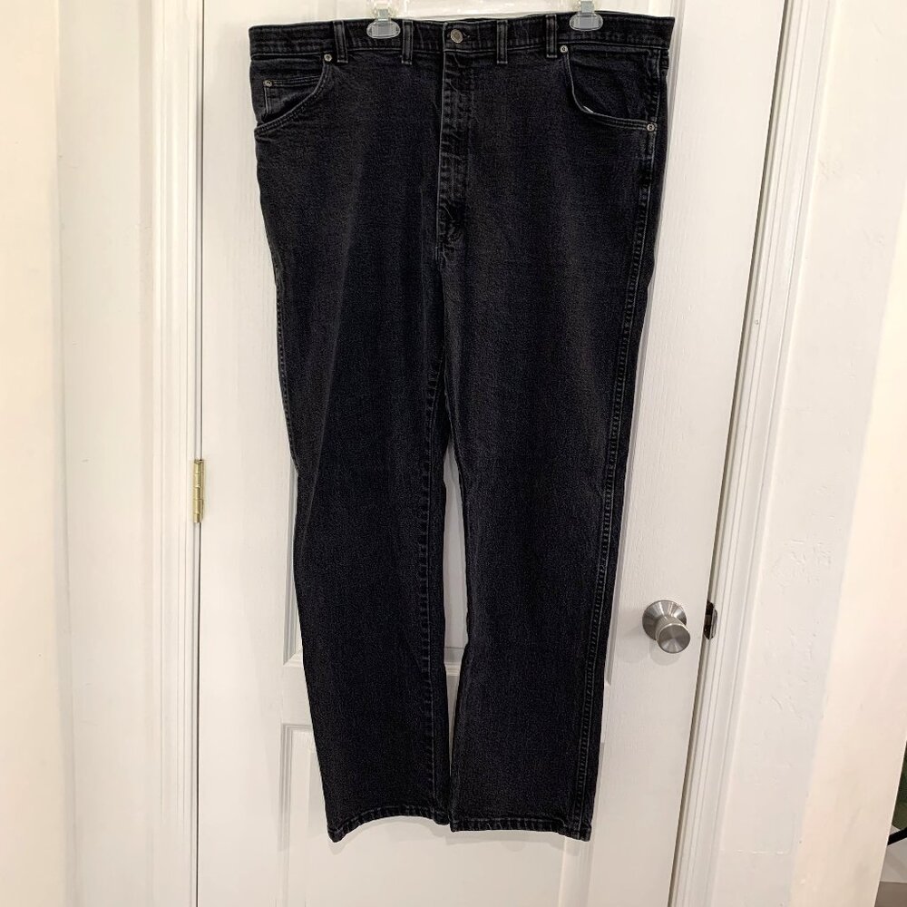 Wrangler Premium Jeans Regular Fit Denim Stretch Waist Black Men's Size 44 x 32